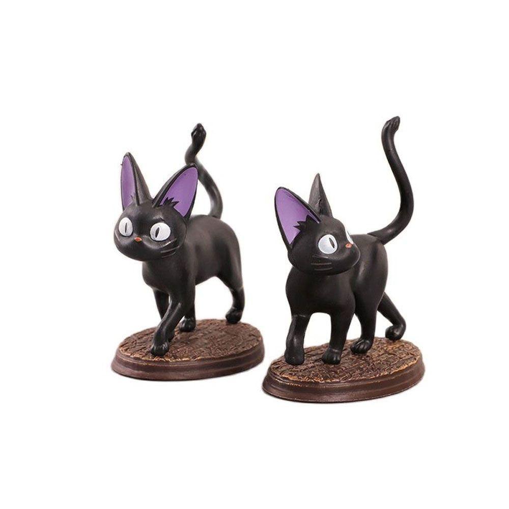 NEEDWAY Kucing Hitam Action Figure Hadiah DIY Anak Micro Landscape Anime Mainan Lucu Dekorasi Rumah Patung Kecil Ornamen