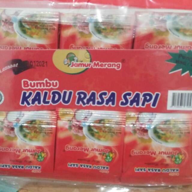 

Kaldu jamur merang rasa sapi kemasan saset, per pack isi 30 sachet