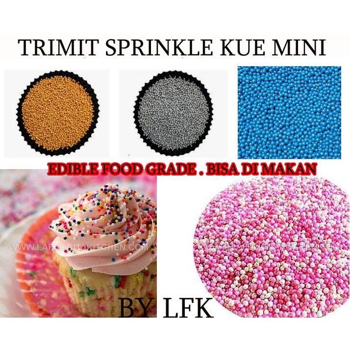EDIBLE FOOD TRIMIT MUTIARA PEARL GOLD EMAS SILVER PERAK PINK PUTIH MERAH RED BIRU BLUE MINI DEKORASI