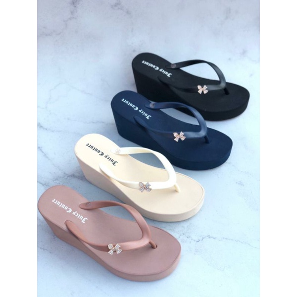 SANDAL JEPIT JUICY COUTURE PITA RIBBON PITA KECIL WEDGES