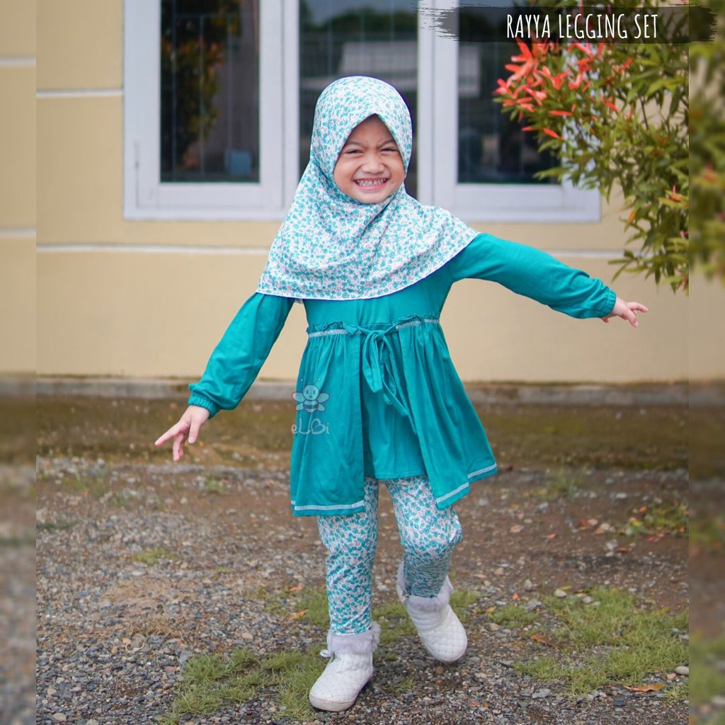 Setelan Baju Anak Perempuan - Gamis Kaos Anak Perempuan - Baju Muslim Anak Perempuan - Rayya