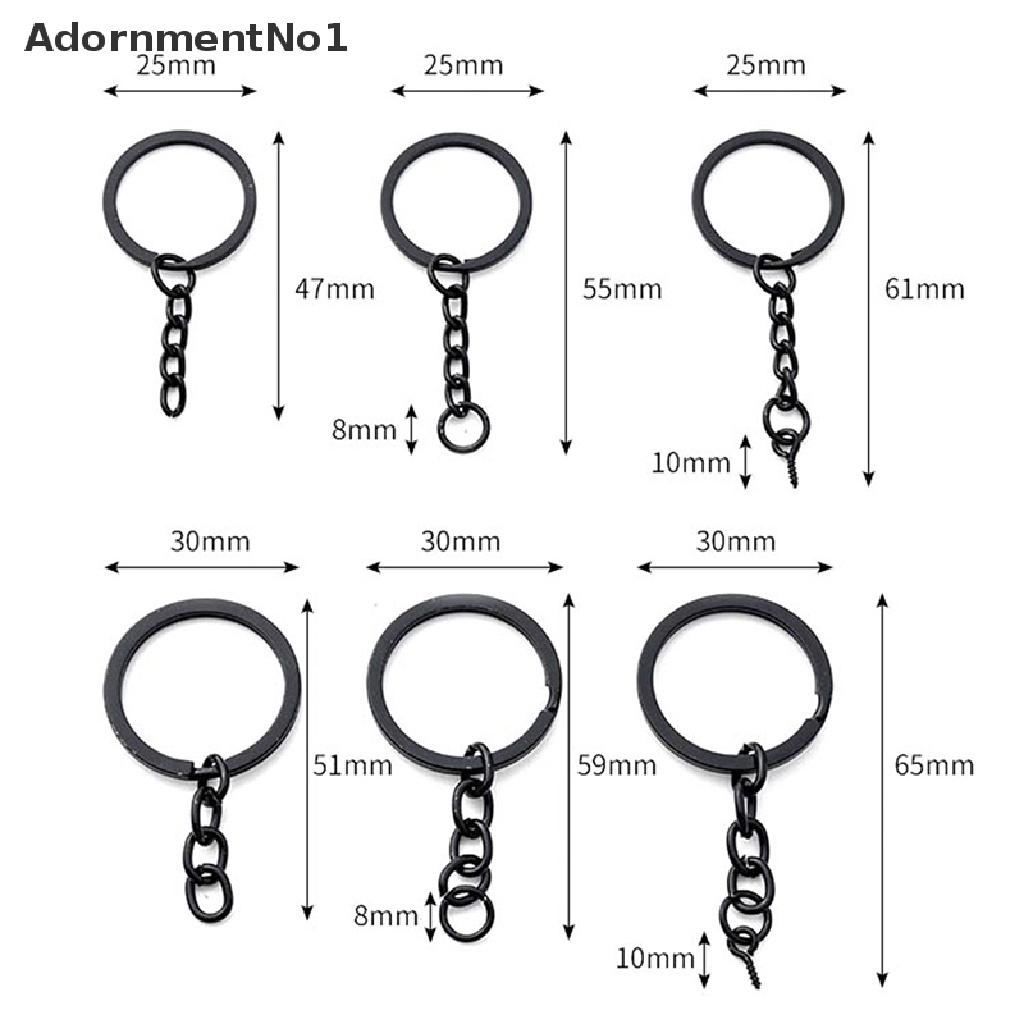 (AdornmentNo1) 10pcs Gantungan Kunci Lobster 25mm 30mm Warna Hitam Untuk Aksesoris Tas / Perhiasan DIY