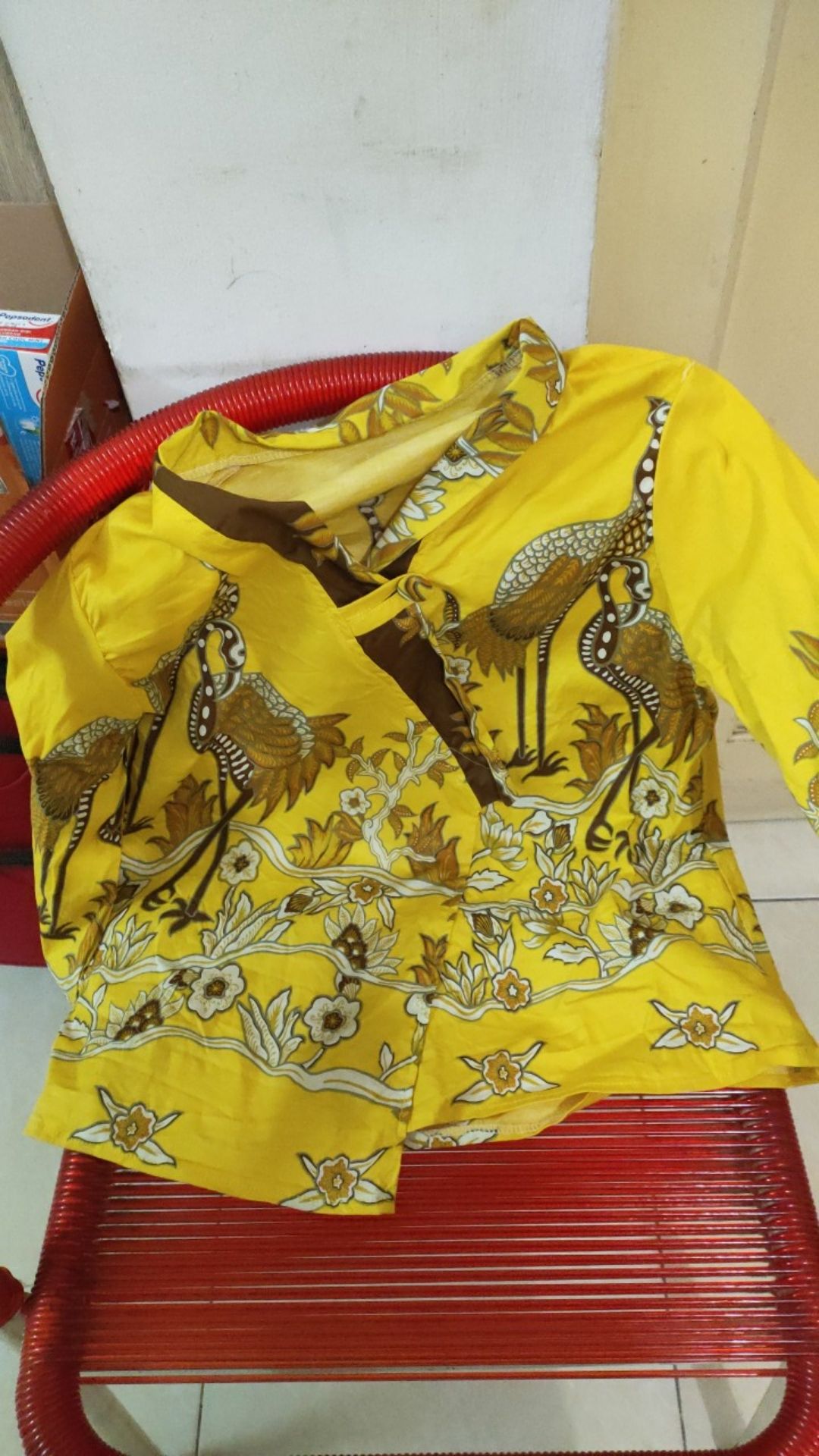 Atasan Blouse Batik Wanita Lengan Panjang Model Kimono Bahan Katun Stretch, 262 Aon#