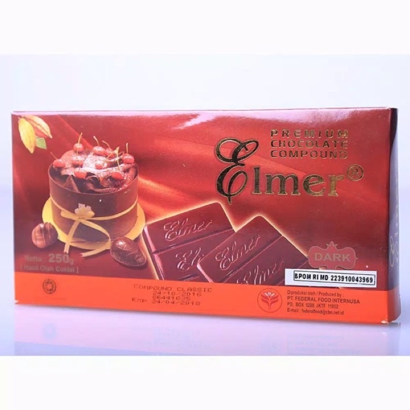 

ELMER DARK COMPUND CLASSIC 250G (Cokelat Blok/ Coklat Batang)