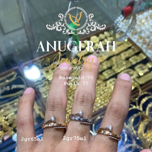 Perhiasan Emas Asli 70 75 Cincin Cartier Paku Wanita