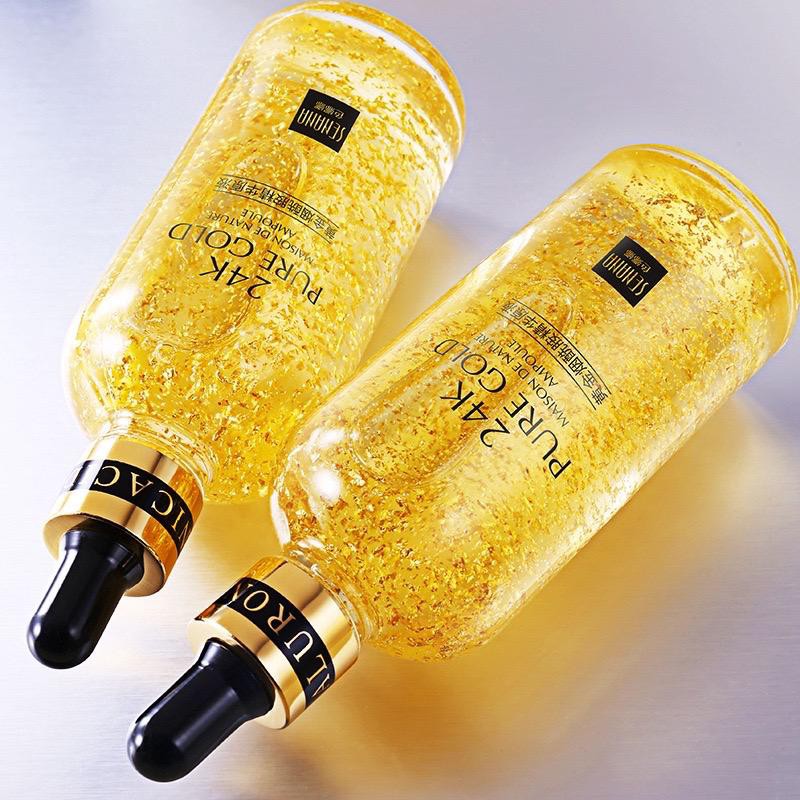 24K Esensi Emas Cair Pelembab Pori-pori Menyusut Tidak Berminyak Skincare Kosmetik Wajah Oil Serum