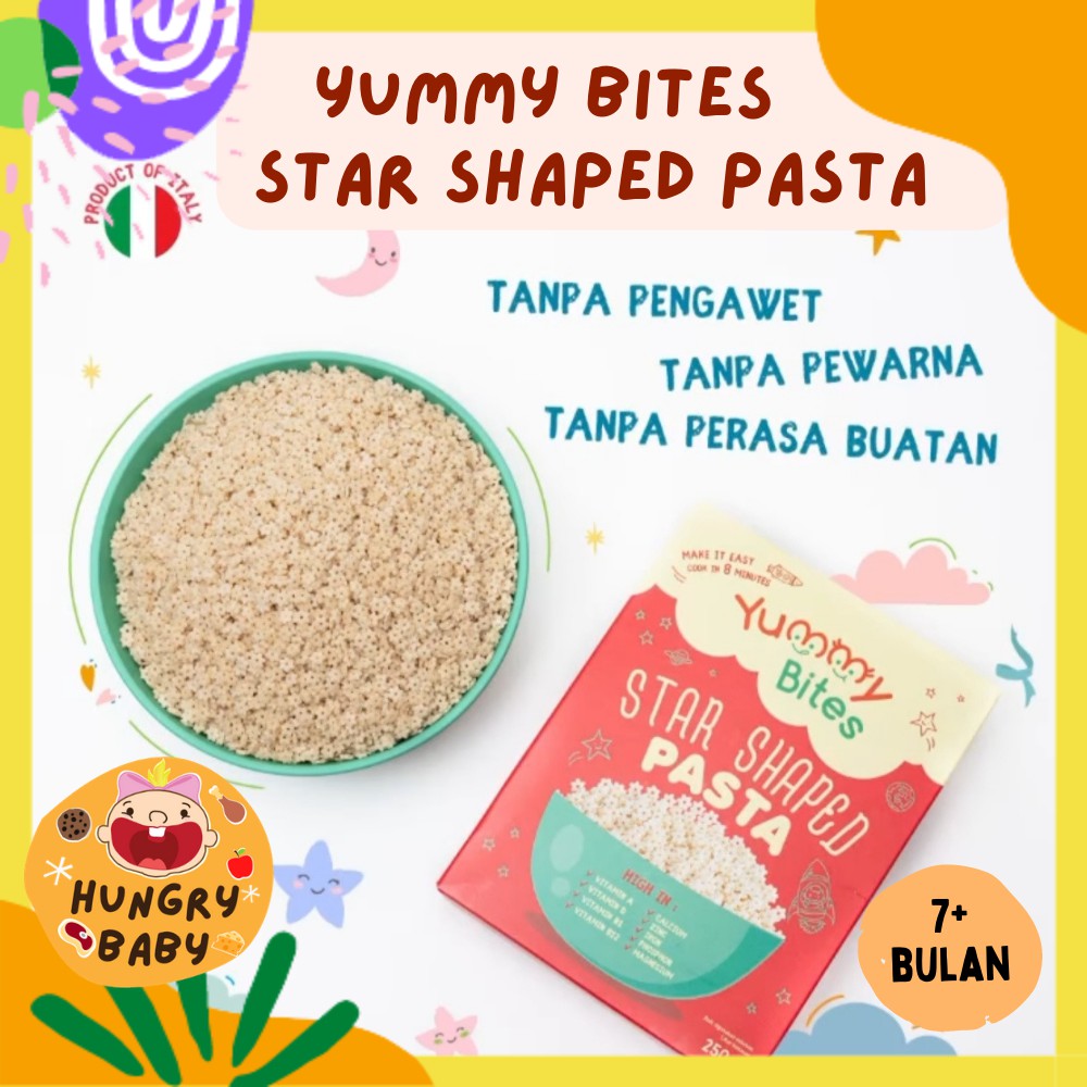 Yummy Bites Pasta 250 gram / Star Shaped Pasta Bayi 7 bulan+ (250 g)