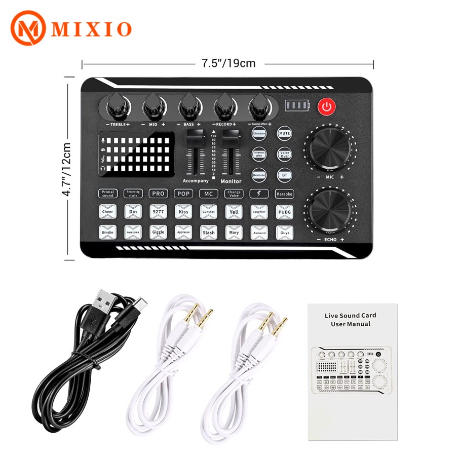 MIXIO R998 Live Soundcard /Audio Mixer for Streaming/Gaming/Recording