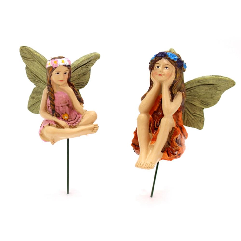 Patung Agustina Fairies 6Pcs/set Bunga Peri Dekorasi Rumah Hiasan Plug In Dollhouse Fairy Garden Aksesoris