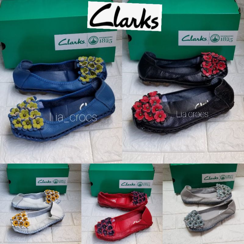 Clarks Flat / Clarks bunga melati renbow / Sepatu wanita clarks