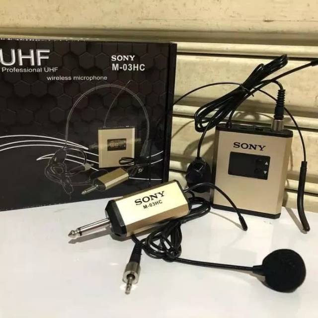 Mic wireless SONY MC-03HC(Clip on dan Heandhset Resiver Charger)