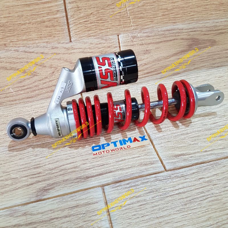 ORIGINAL YSS SINGLE SHOCK MIO / CLICK NEW G-PLUS ( G PLUS ) OC302-300 BLACK / RED / BLACK ORIGINAL M