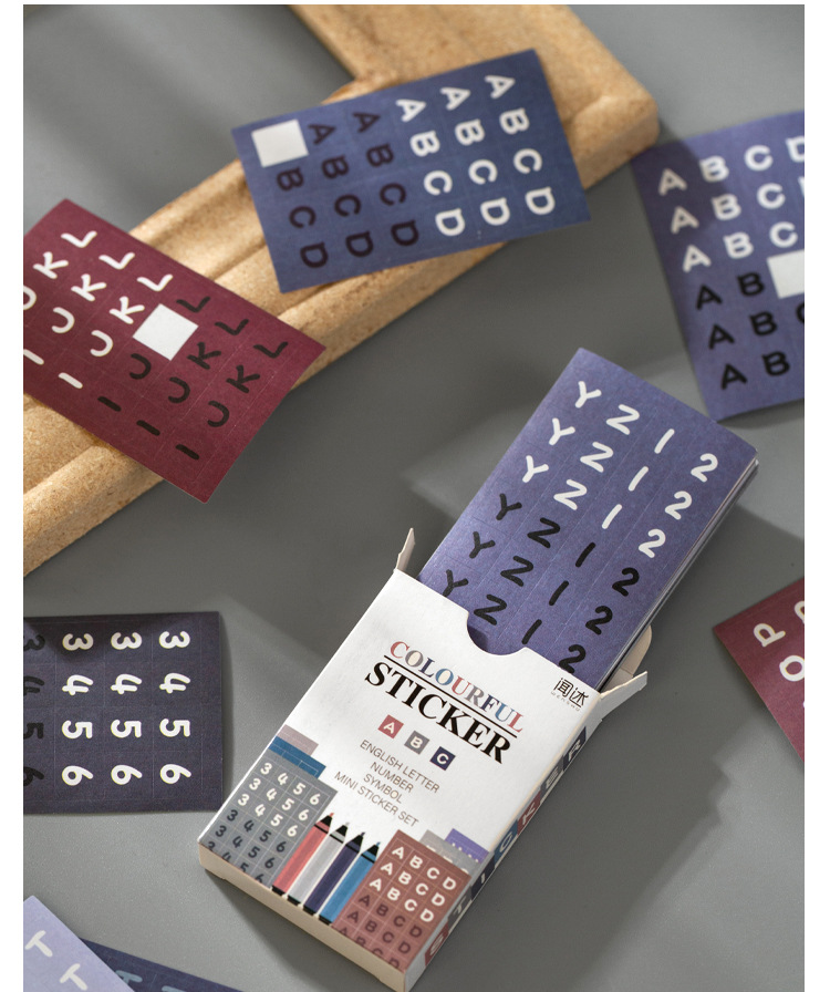 imoda 48 lembar / bungkus Angka Berwarna-warni / Huruf Inggris Stiker Ins Dekorasi kreatif Alat Tulis Untuk Scrapbooking-7