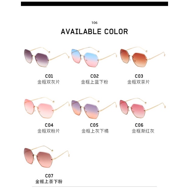 Kacamata【20】ins retro fashion men and women sunglasses