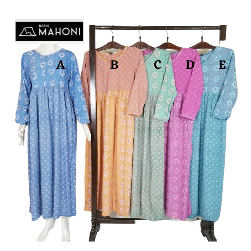 L wiru oval / Longdress babydoll daster batik Huza Mahoni grosir murah Pekalongan
