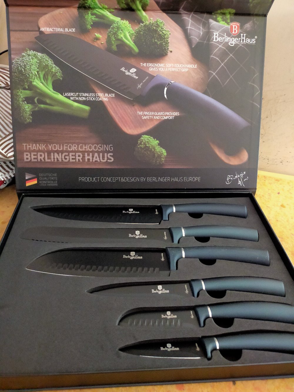 Berlinger Haus 6 Pcs Knife Set, Metallic Aquamarine /pisau Set Dapur