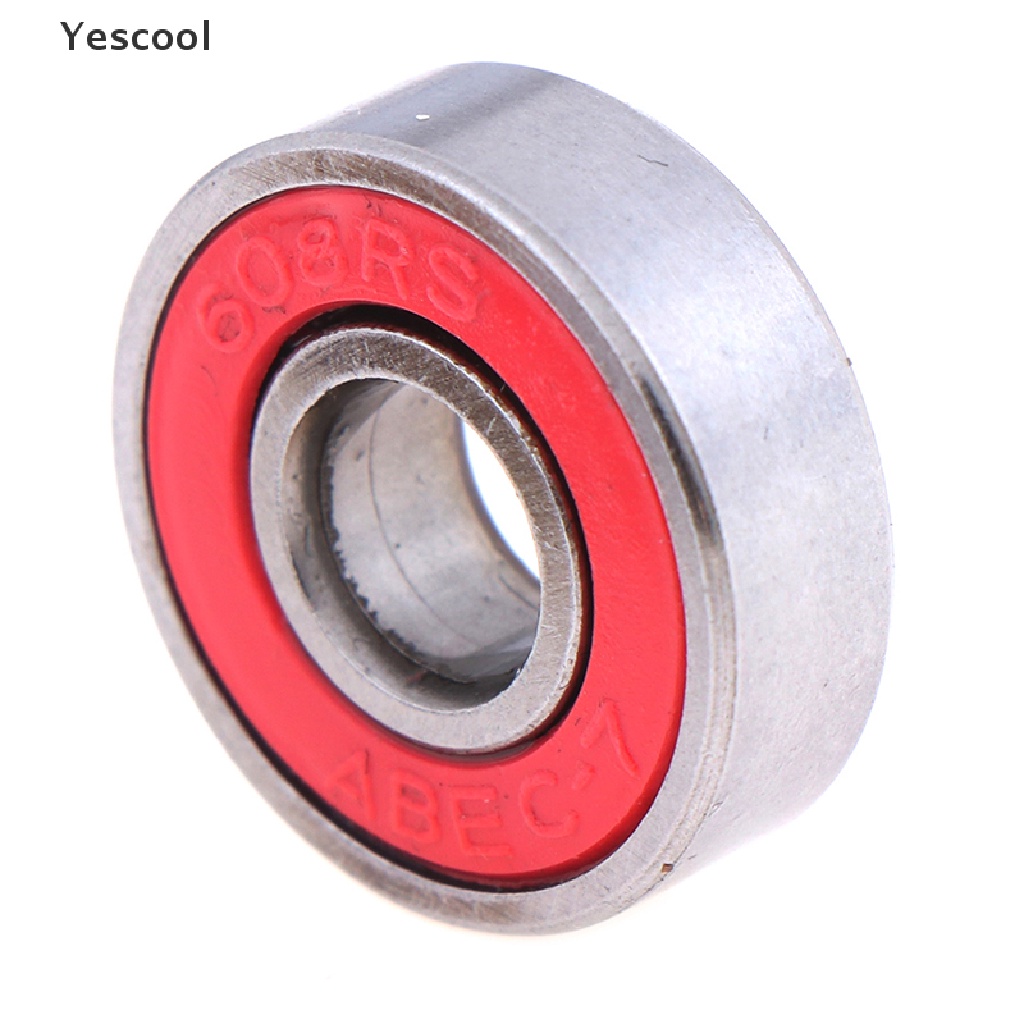 Yescool 5Pcs Bola Bearing ABEC-7 608RS Warna Merah Ukuran 8x22 X 7mm Untuk Skateboard