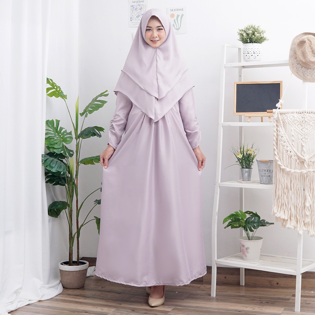 (Jamin RealPict) NAYRA SYARI GAMIS BUSUI JILBAB 2 LAYER UKURAN XL SET MURAH BUSUI POLOS MAXI DRESS GAMIS PESTA LEBARAN KONDANGAN