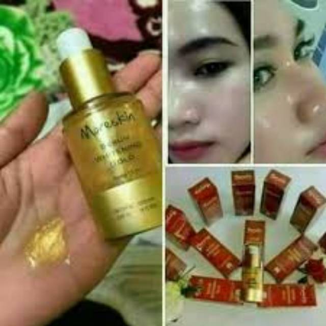 Moreskin Serum Whitening Gold, Serum wajah glowing, serum membuat wajah bersih sehat glowing cerah