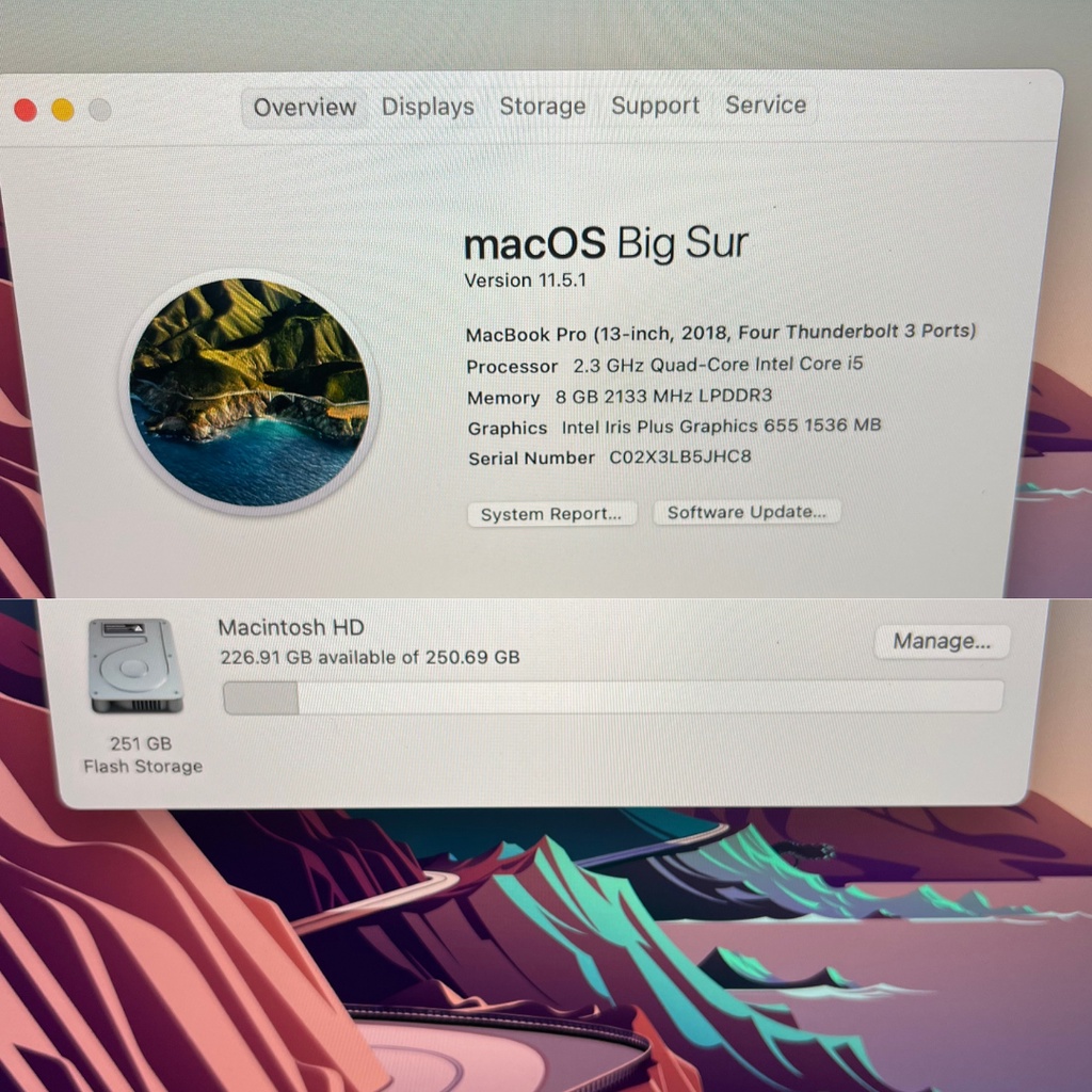 PROMO MacBook Pro 13 inch Touchbar 2018 Core i5 2.3GHz Ram 8 GB Ssd 256 GB Fullset Second