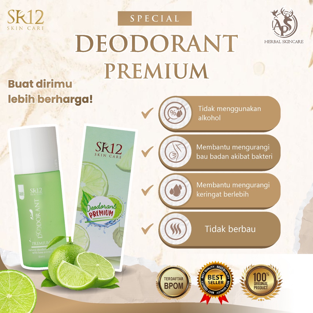 BEST SELLER Deodorant Spray SR12 100% Original Premium Regular | Cegah Bau Badan Keringat &amp; Bersih | 60 ml SR 12 Official