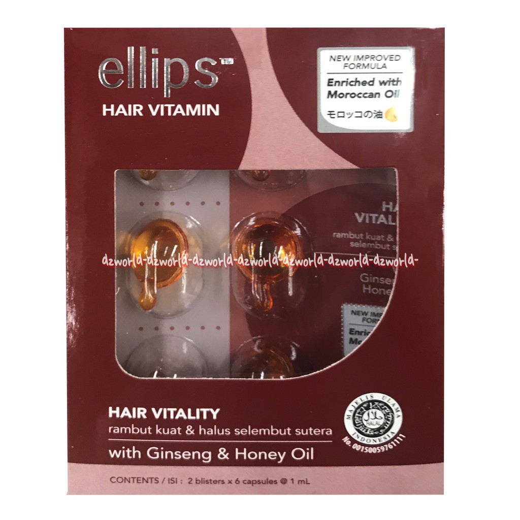 Ellips Hair Vitamin With Ginseng &amp; Honey Oil Vitamin Untuk Rambut Mudah Patah &amp; Kasar Isi 2 blister