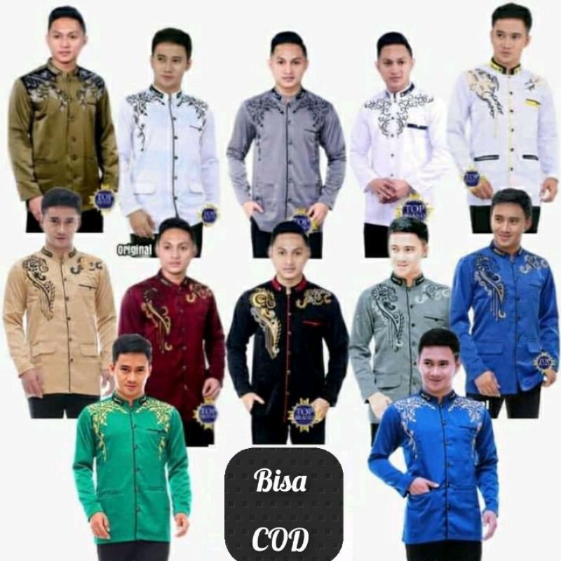 JAZKO SYAMBATIK BORDIR Warna Putih Abu Biru Cream Hitam / JAZKO JAZ KOKO, JASKO