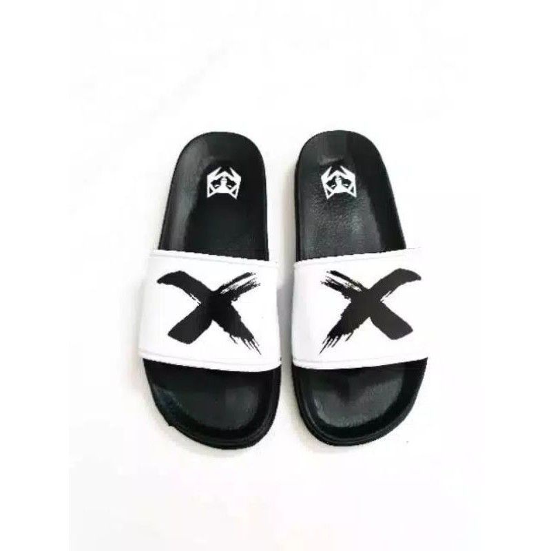 Sandal Maxslide X White Premium Terlaris / Sendal Slop Gen X Putih Premium