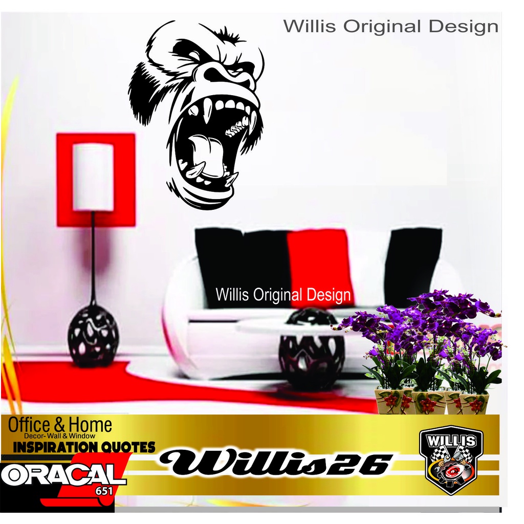 

WALL STICKER CUTTING GORILA STIKER