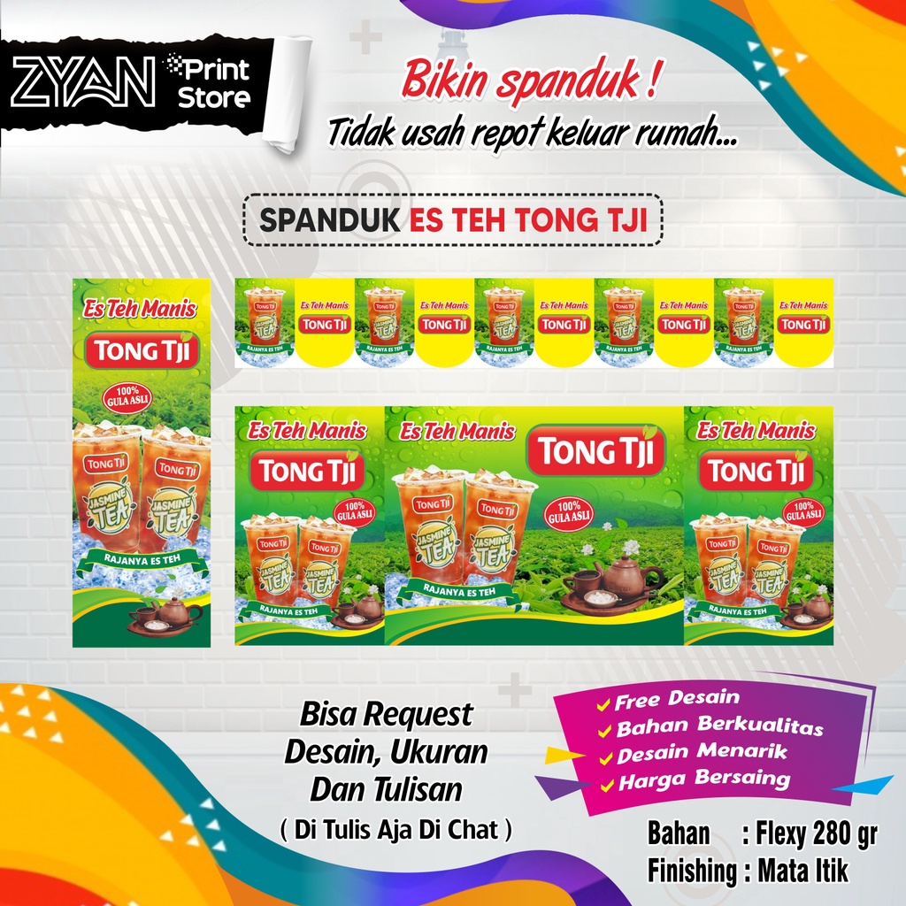 Jual SPANDUK BANNER ES TEH TONG TJI | Shopee Indonesia