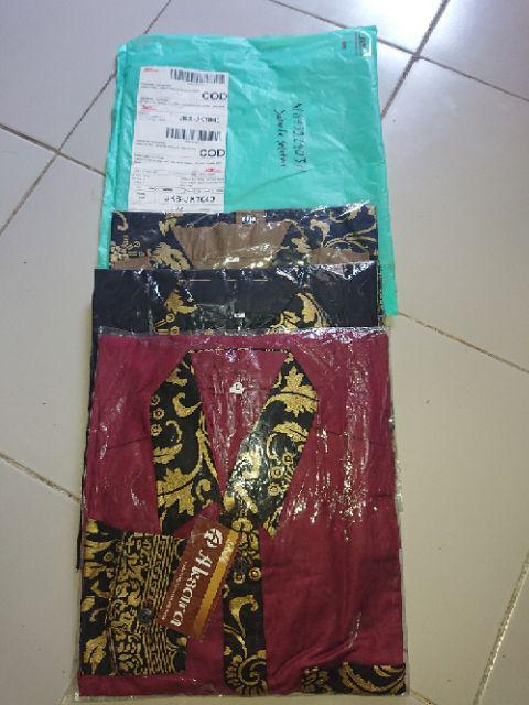 Kemeja Batik Pria Modern Murah Lengan Panjang Katun Oil Mix Prada Halus, Atasan Batik Kerja Pria Tre
