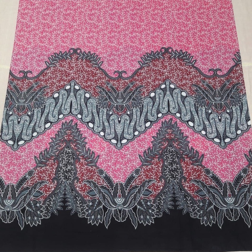 Kain Batik Pekalongan Katun Panjang 210cmx110cm Motif Seno Pink Biru