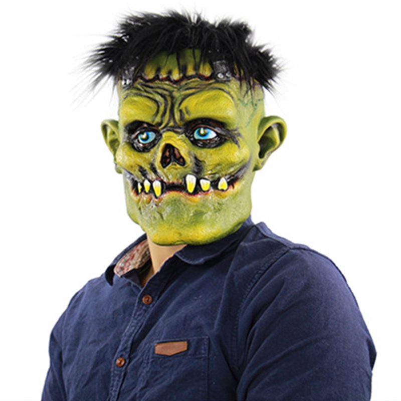 Zzz Topeng Zombie Full Cover Wajah Warna Hijau Untuk Pesta Halloween / Cosplay