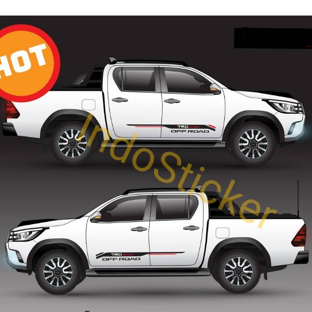 Aksesoris stiker mobil hilux raptor sticker list TRD ranger Triton Avanza Ertiga universal