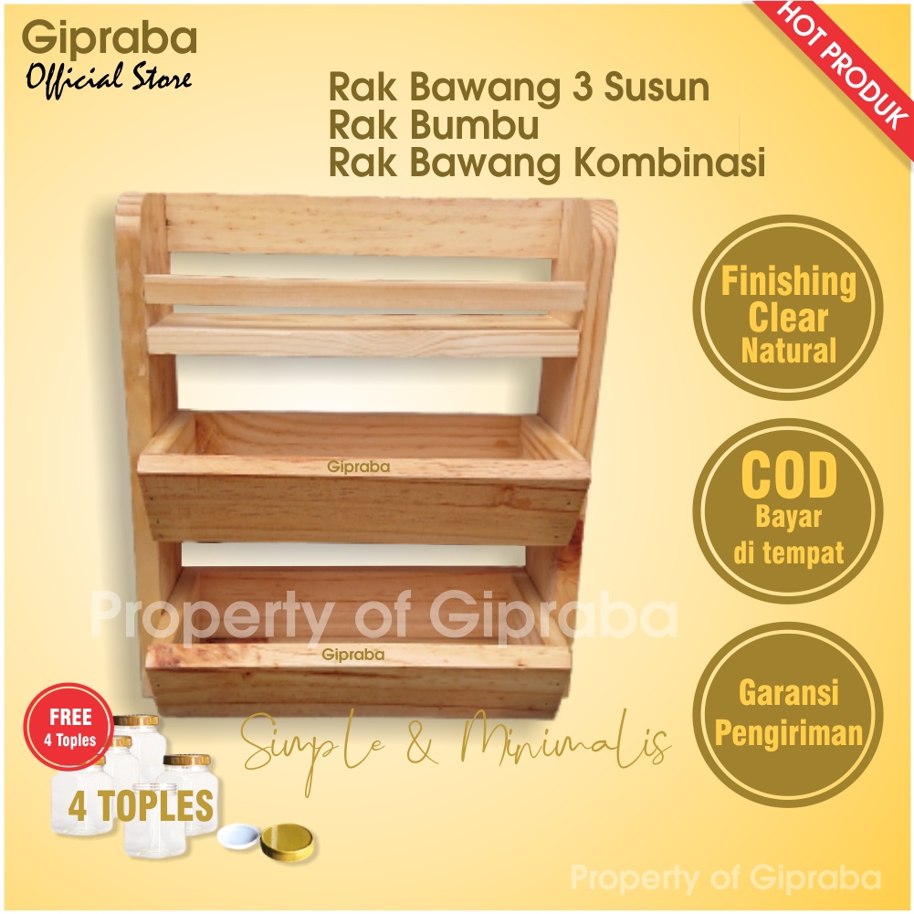 Rak Tempat Bawang Kombinasi Rak Bumbu 3 Susun Wadah Tempat Keranjang Bawang Bumbu Dapur Mini
