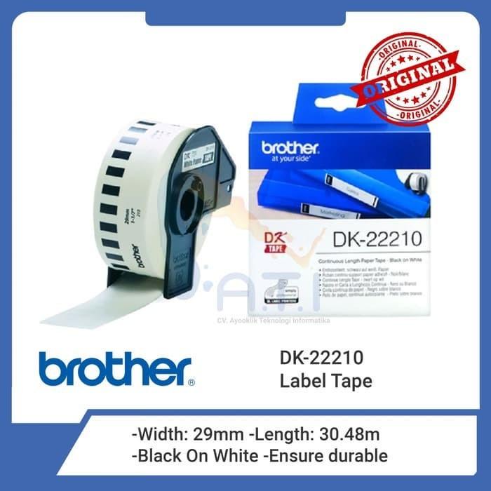 

Kertas | Brother Dk-22210 Continuous Paper Roll (29Mm X 30.48M) Label Dk22210 Kualitas Terbaik