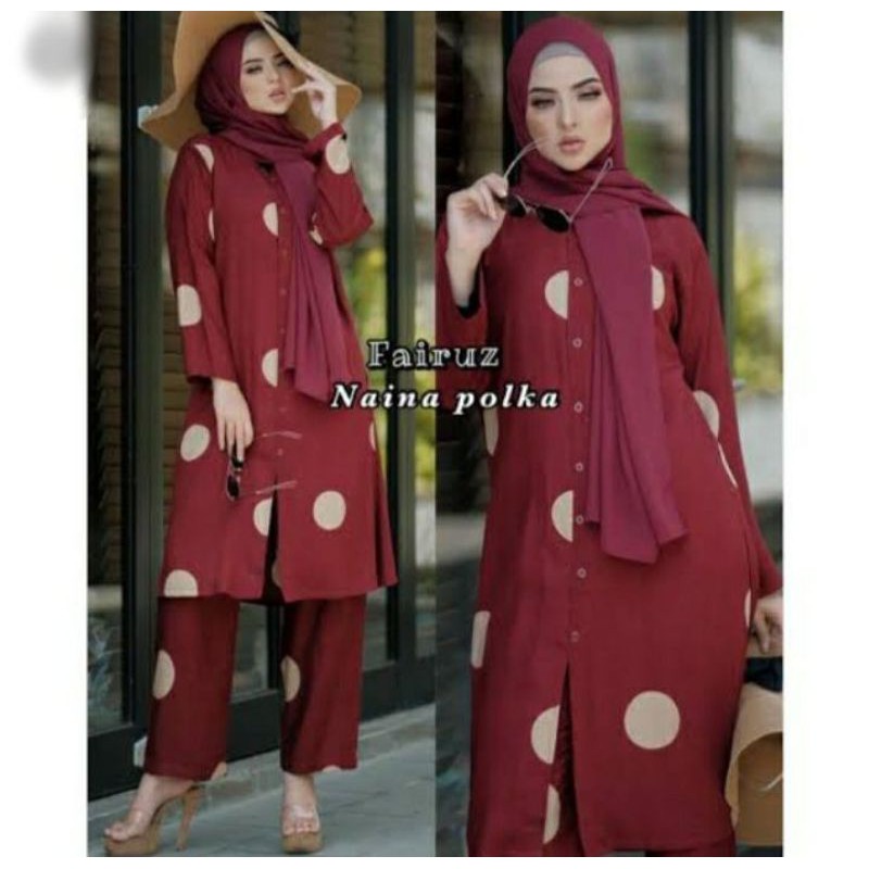 SETELAN CELANA POLKADOT SETELAN PIYAMA BAJU TIDUR