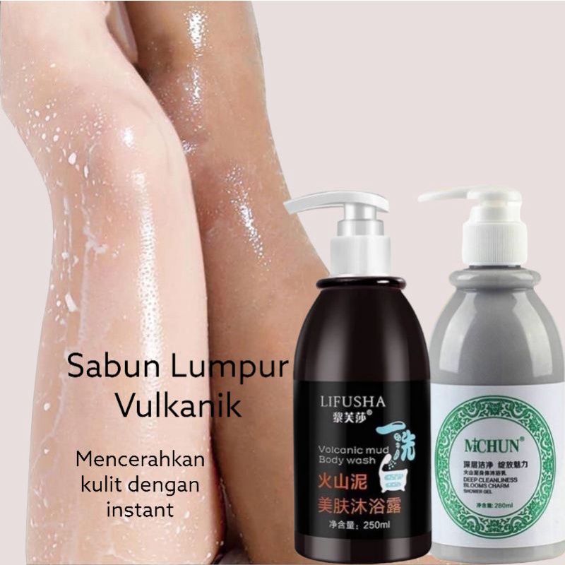 Sabun Lumpur Vulkanik Sabun Pemutih Badan Instant - Whitening Volcanic Shower Gel - Whitening Body Wash - Sabun Lumpur Vulkanik Pemutih Badan Instant - Volcanic Shower Bath / Bleaching Badan / Sabun Whitening Vulkanik