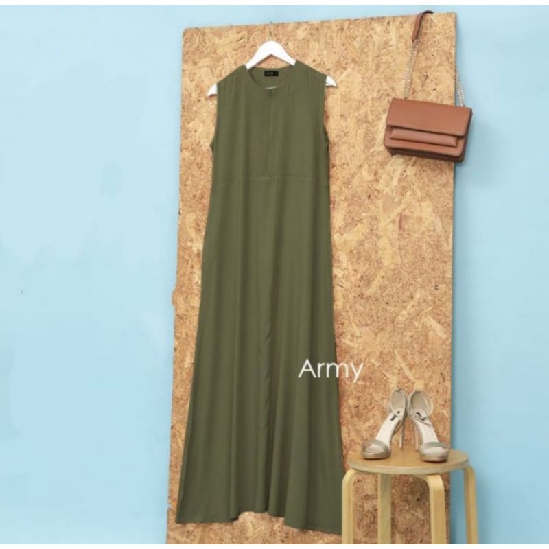 overall inner long v-neck dress pakaiyan wanita termurah