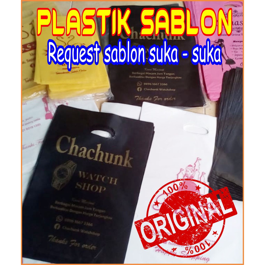 kantong plastik sablon olshop 25 x 35 Tas  plastik 