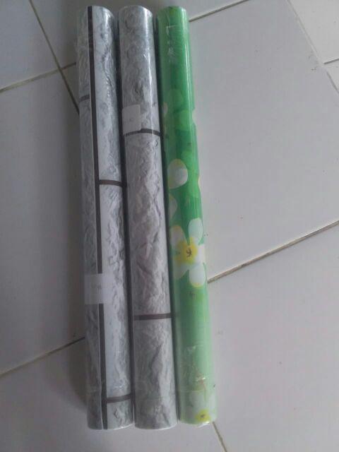 Kc014 Green N White Flower Sandblast Sticker Kaca  45cm X 5m