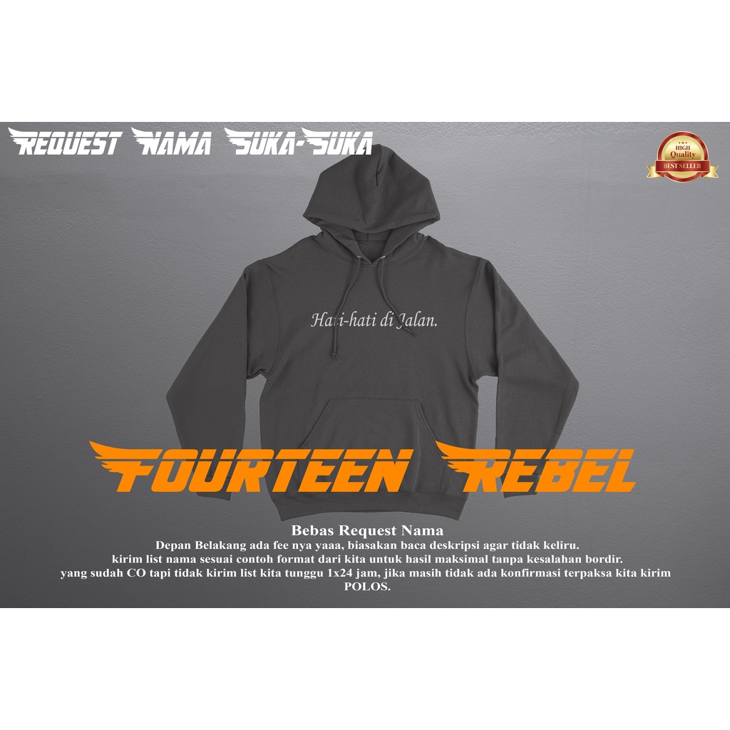 Hoodie Dewasa Free Bordir Nama Suka-Suka