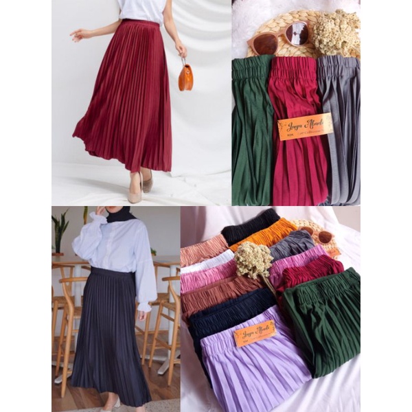 SALE ROK PLISKET HYGET PREMIUM / REMPEL BESAR / MURAH / MAXI PLEATED / TERBARU / PLISKET / ROK