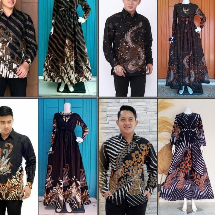 Oke Price.. Special Baju Batik Couple Set Gamis Motif Naga Meong & Kawan2