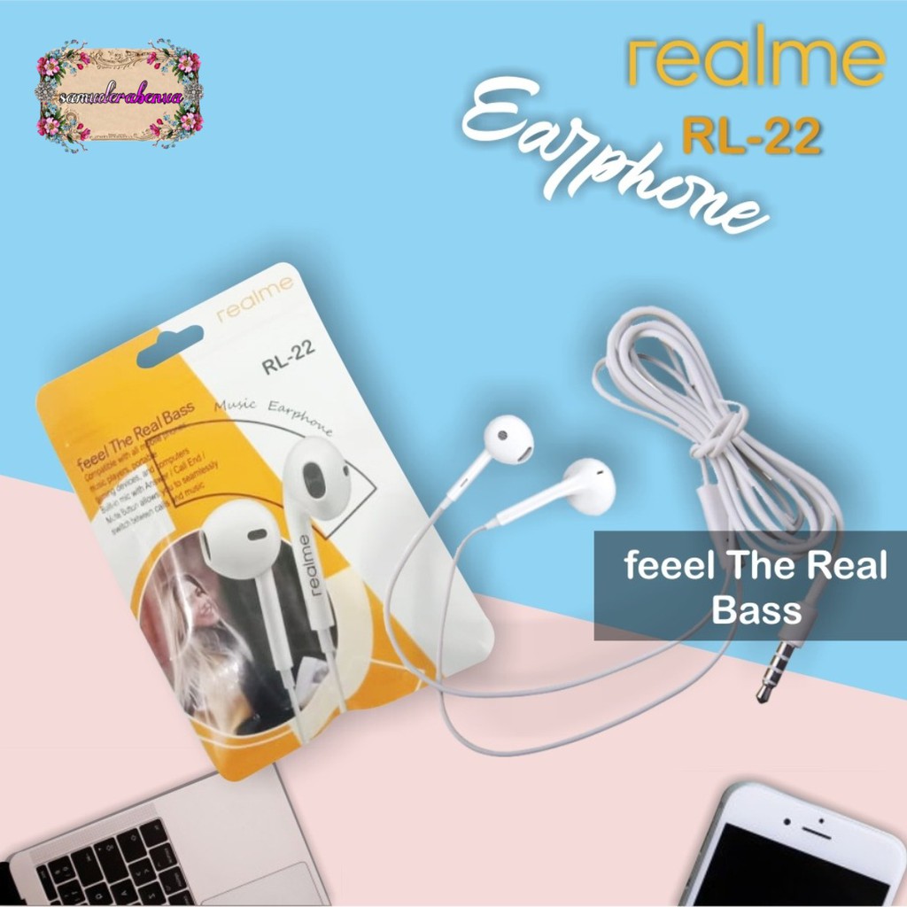 BM087 Headset heasdfree hf ORI REALME RL-22 mega BASS Jack 3.5mm 2 3 5 6 7 8 pro c1 c2 c3 c11 c15 SB1935