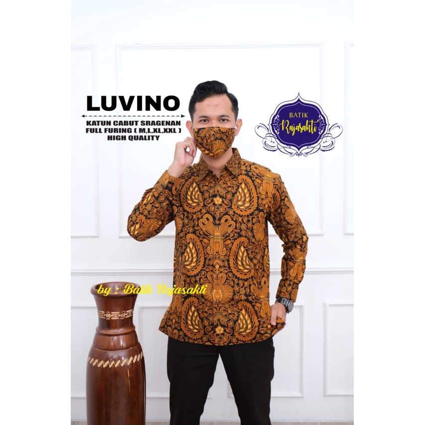 LUVINO RAJASAKTI KEMEJA BATIK SOLO PRIA LENGAN PANJANG PENDEK LAPIS FURING ATASAN PREMIUM MODERN KATUN HALUS COKLAT MANIS CONDONO KUNING DANANJAYA DANAPATI COLET DANISWARA TOLET DARMARENDRA DARMAYANA SOGAN DASAWARSA DEWA KUNING DHARMARENDRA 3 DHARMASATYA