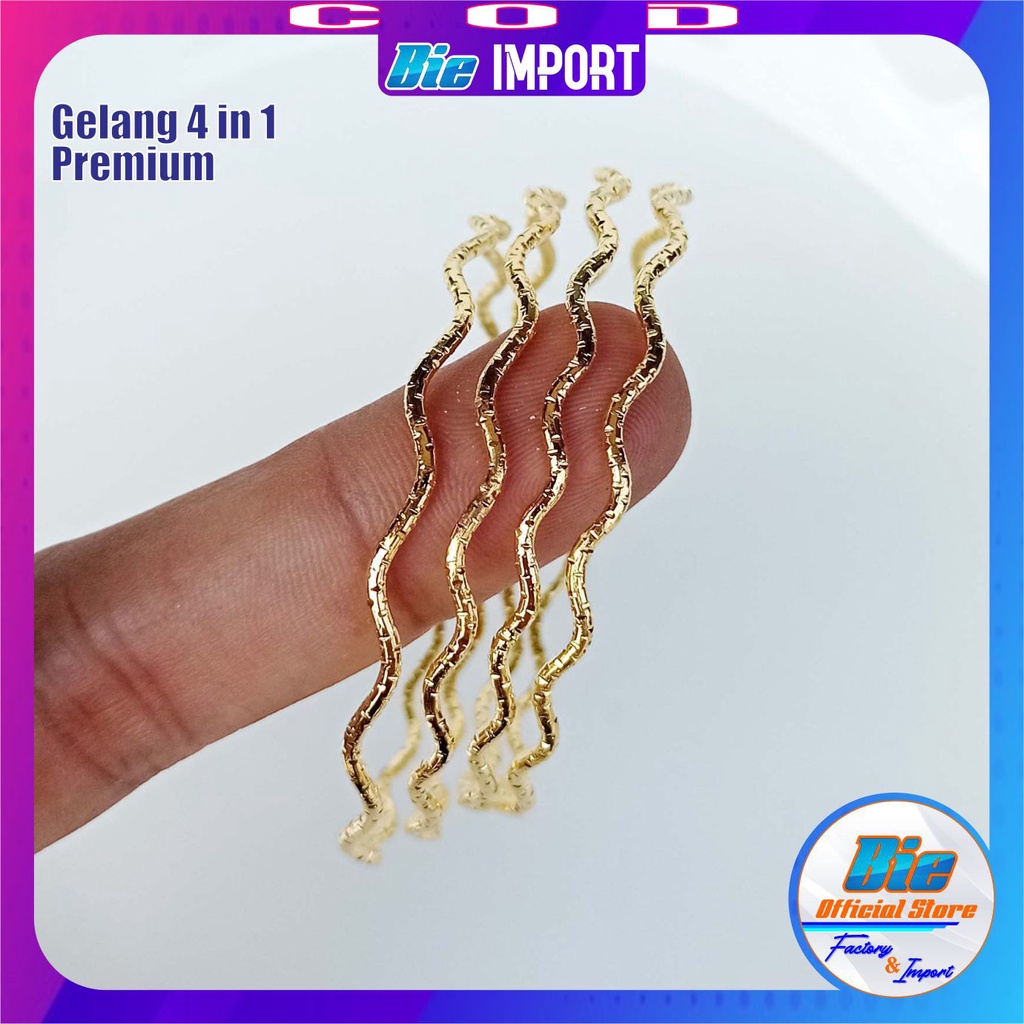 Gelang Anak 4 in 1 Gold &amp; Silver Titan Gelombang Premium Impor Best Seller