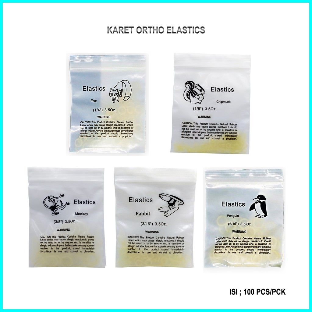 Dental karet elastik ortho / karet gigi behel elastis / rubber band / Elastic rubber Band