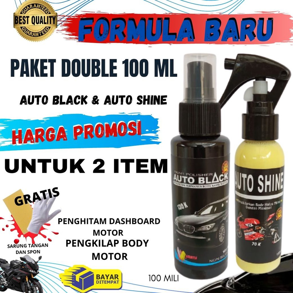 Paket Hemat Harga Glosir Penghitam dashboard dan Pengkilap body motor special sprey 100 ml