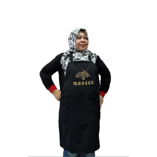 Apron celemek koki masak dapur cuci piring custom logo sablon / bordir